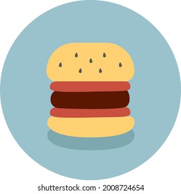 Simple burger, illustration, vector on a white background.