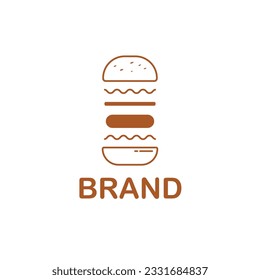 Simple Burger Line Art Logo