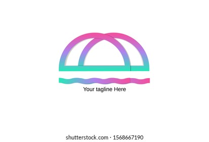 simple burger logo, vector illustration on a white background