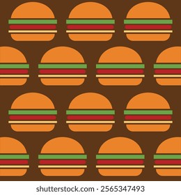 Simple Burger pattern background vector design template