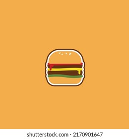 Simple Burger Resto Logo Illustration