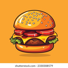 Simple Burger Vector illustration art
