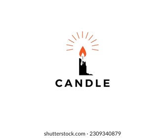 Plantilla de diseño de logotipo de velas de combustión simple