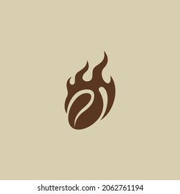 simple burning coffee bean logo .vector illustration for business logo or icon