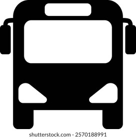 Simple bus front view icon illustration