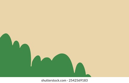 simple bush background. cartoon ilustration of foliage. colorful children illustration.