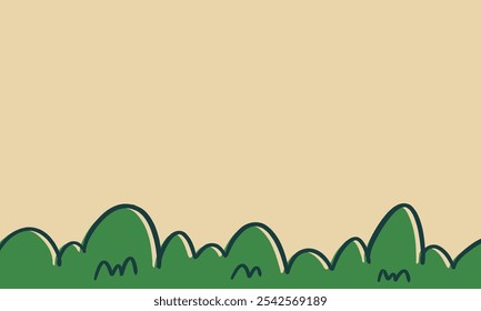 fundo de arbusto simples. ilustração de desenho animado de folhagem. ilustração colorida crianças.