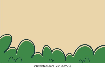 fundo de arbusto simples. ilustração de desenho animado de folhagem. ilustração colorida crianças.