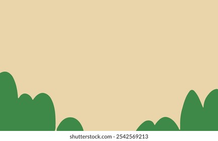 simple bush background. cartoon ilustration of foliage. colorful children illustration.