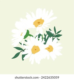 Un arbusto simple de flor margarita. Puede ser un objeto o componente para la decoración de su trabajo.