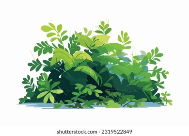 Simple bushes and grass Flat Vector