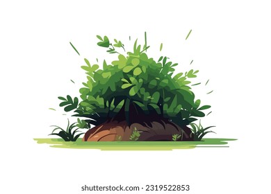 Simple bushes and grass Flat Vector