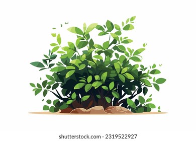 Simple bushes and grass Flat Vector