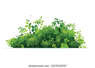 Simple bushes and grass Flat Vector