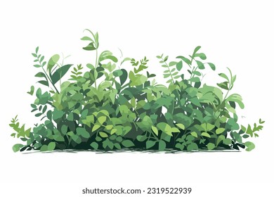 Simple bushes and grass Flat Vector