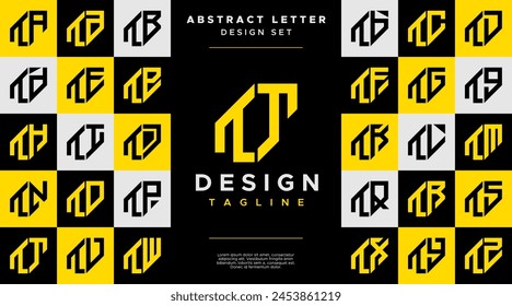 Simple business abstract letter T TT logo design set