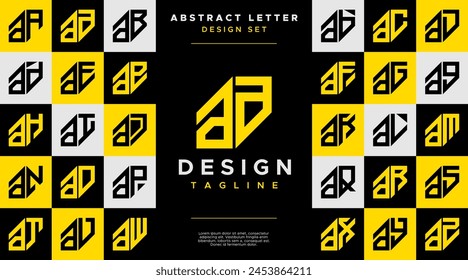 Einfaches abstraktes Business-Kleinbuchstaben-A-Logo-Designset