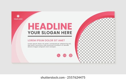 Simple business banner template elegant red circle design, modern abstract geometric background and design template, abstract banner, flyer, poster.