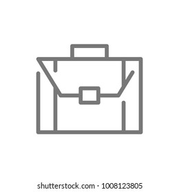 Simple business briefcase and suitcase line icon. Symbol and sign vector illustration design. Isolated on white background