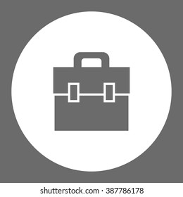 Simple business briefcase. Vector icon red
