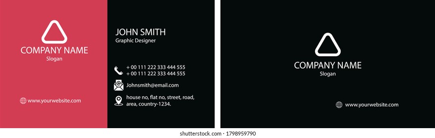 Simple Business Card Design with black background