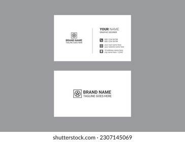 Simple business card design for corporate business, professional and modern.