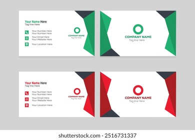 simple business card design, double sided business card design template with multiple color variation