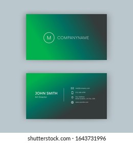 Simple Business Card design with gradient background. Modern Visiting Card template.