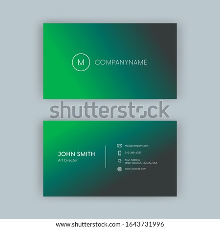 Simple Business Card design with gradient background. Modern Visiting Card template.