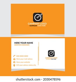 Plantilla de diseño de tarjeta de negocios simple con conjunto de plantillas de ilustración de vector de color amarillo y blanco
