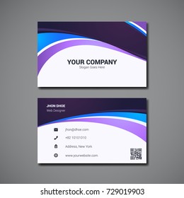 Simple business card design template with company logo placeholder