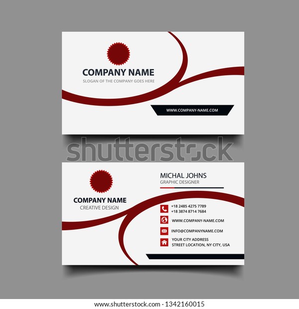 Blue Wave Simple Business Card Design Template Vector Image