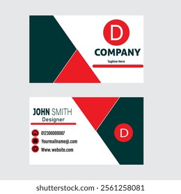 Simple Business Card Layout.Minimal Individual Business Card Layout.Corporate business card.Modern Business Card Layout.