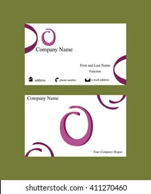 Simple business card with O letter logo design