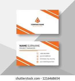 Simple business card with orange details