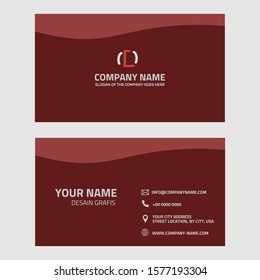Simple business card. Red Background