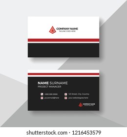 Simple business card with red details