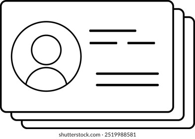 Simple business card set line drawing illustration