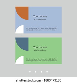 Simple business card template. Abstract geometric style and two attractive color schemes - just add personal data.