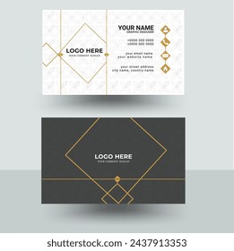 Simple business card template with black color gold color