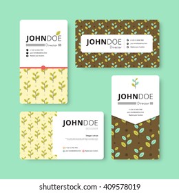 Simple business card template. Cover, Flyer, Leaflet template. Corporate template. Spring season concept. vector stock.