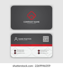 Simple business card template design, double side business card, modern business card with template