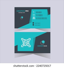 plantilla de tarjeta de visita simple, tarjeta de nombre horizontal, diseño de papel y tarjeta de visita de estilo, diseño de tarjeta de visita creativo y profesional.