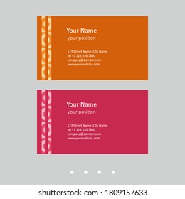 Simple business card template. Retro geometric style and two attractive color schemes - just add personal data.
