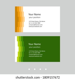 Plantilla simple de tarjeta de visita. Estilo geométrico retro y dos atractivos esquemas de color - sólo añadir datos personales.