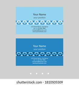 Simple business card template. Retro geometric style and two attractive color schemes - just add personal data.