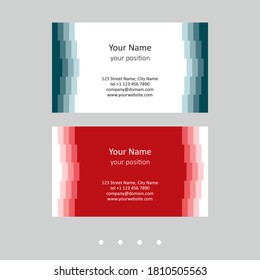 Simple business card template. Retro geometric style and two attractive color schemes - just add personal data.