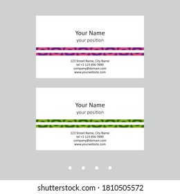 Simple business card template. Retro geometric style and two attractive color schemes - just add personal data.