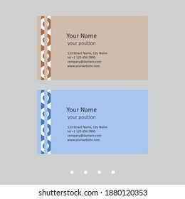 Simple business card template. Retro geometric style and two attractive color schemes - just add personal data.