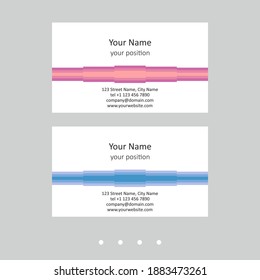 Simple business card template. Retro geometric style and two attractive color schemes - just add personal data.